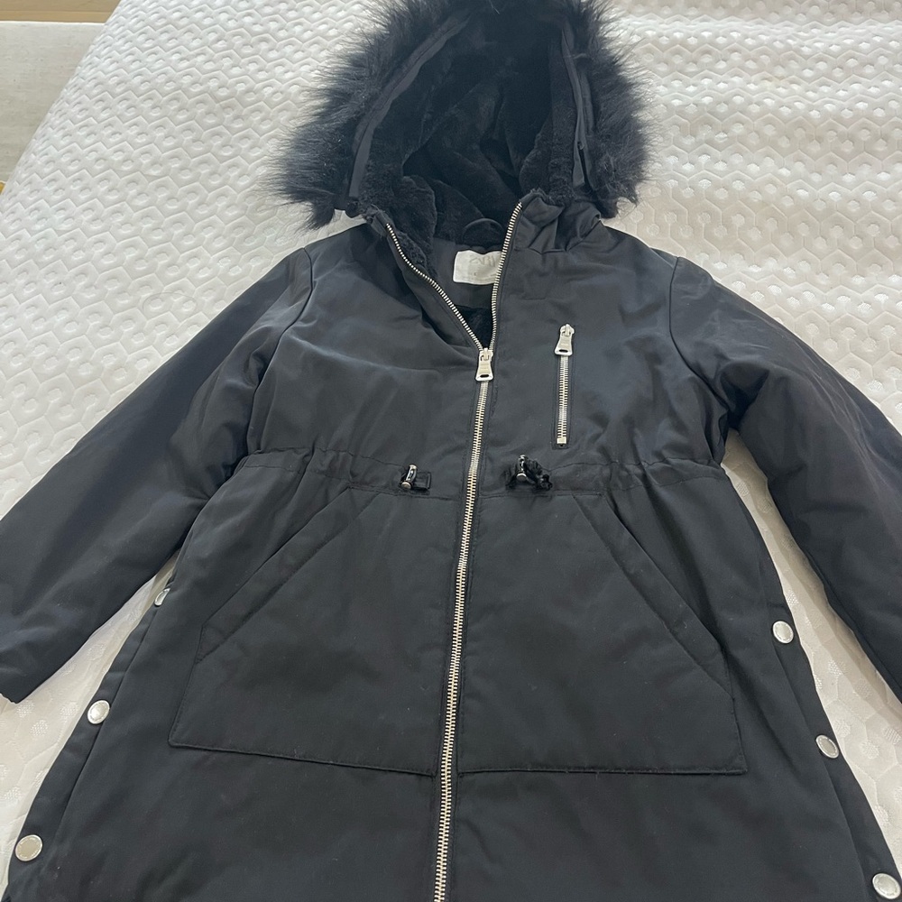 Zara Kids Black Puffer Coat with Hood